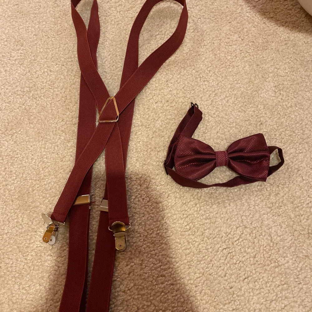 Mens Bow tie and suspenders